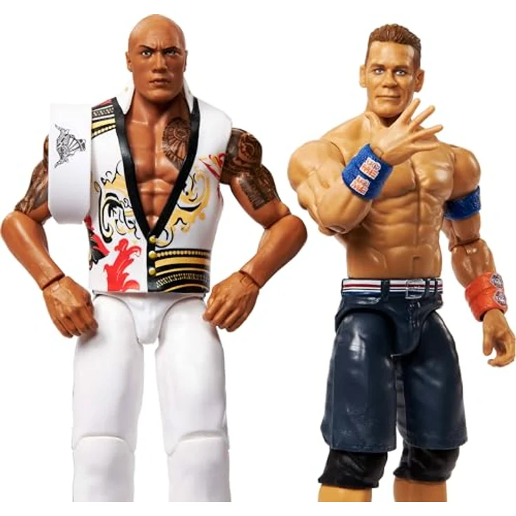 Mattel WWE Championship Showdown Actionfiguren 2er-Pack mit The Rock & John Cena, 15,2 cm, mit Zubehör und 10 Gelenkpunkten – Bild 2