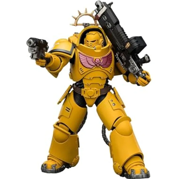 Joy Toy Warhammer 40,000 Actionfigur Game Edition Imperial Fists Heavy Intercessor, 13 cm, vollständig beweglich mit austauschbaren Händen und Waffenzubehör