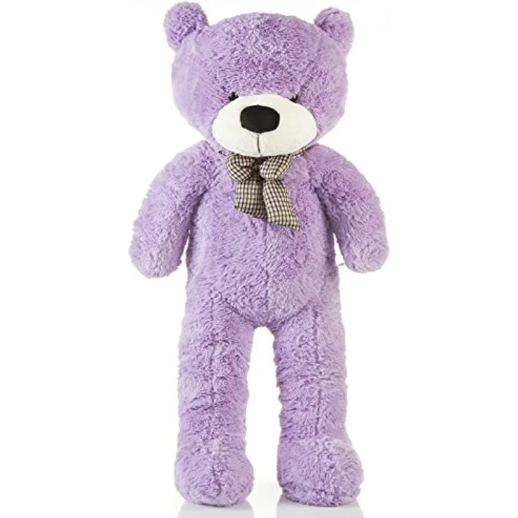 Feluna Riesen Teddybär XXL Kuschelbär 120 cm groß Plüschbär - Original Teddy Bär mit Schleife Lila – Bild 2