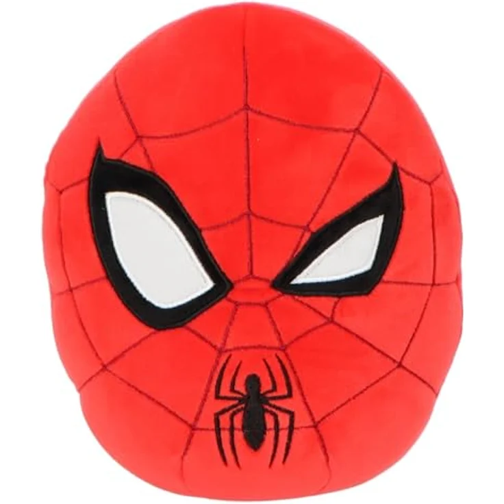 Spiderman Squishy Kuscheltier, 32 cm mit gesticktem Netzmuster und Spinnenlogo, rot – Bild 1