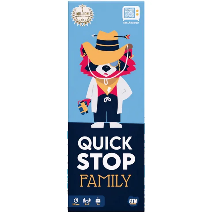 ATM GAMING QuickStop - Das Buchstaben-Duell - Familien-Edition, Gesellschaftsspiel für 2-7 Spieler ab 7 Jahren, 240 familienfreundliche Themenkategorien, umweltfreundlich gedruckt