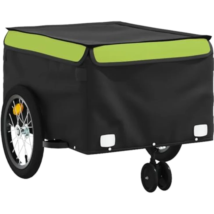 vidaXL Fahrradkinderanhänger, Eisen, 45 kg maximale Tragfähigkeit, schwarz und grün – Bild 4