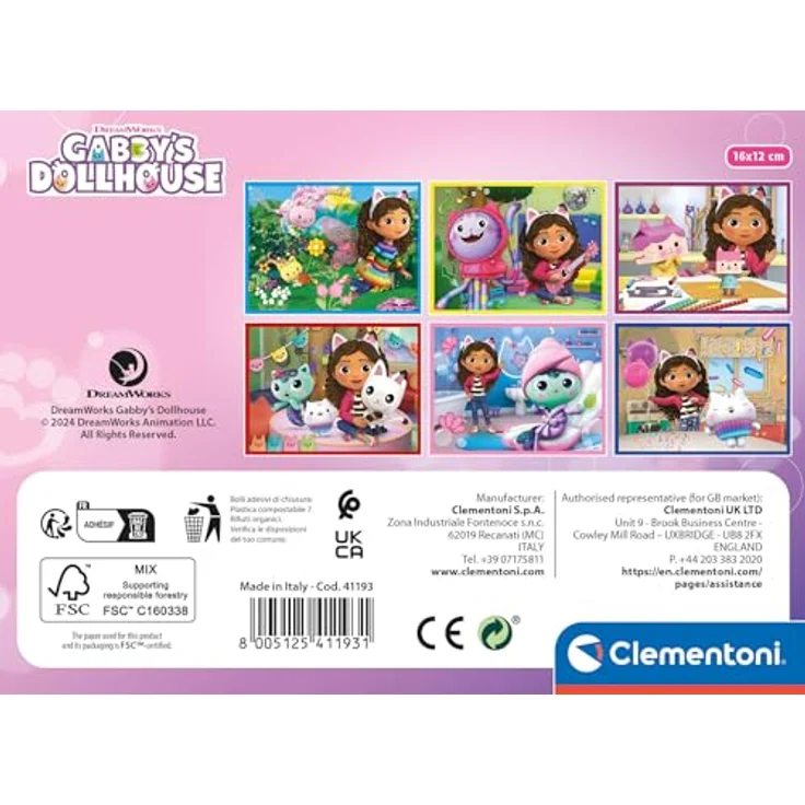 Clementoni Gabby's Dollhouse 12 Würfel Puzzle Kinder - Sensorik- & Motorikspielzeug für Kinder ab 3 Jahren – Bild 3
