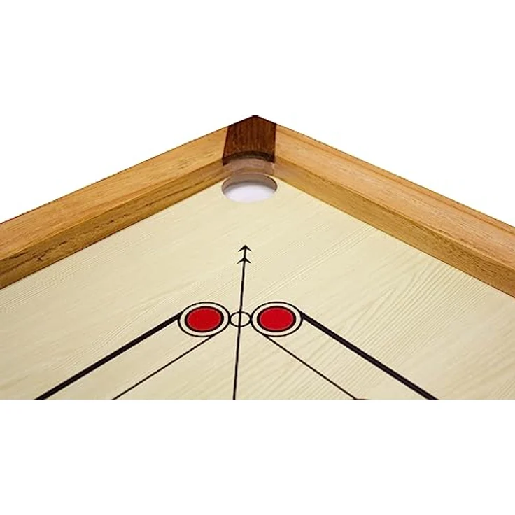 GICO Carrom Board Turnier Synco 74x74 - Hochwertiges Spielbrett mit Gleitpulver und Transporttasche – Bild 2