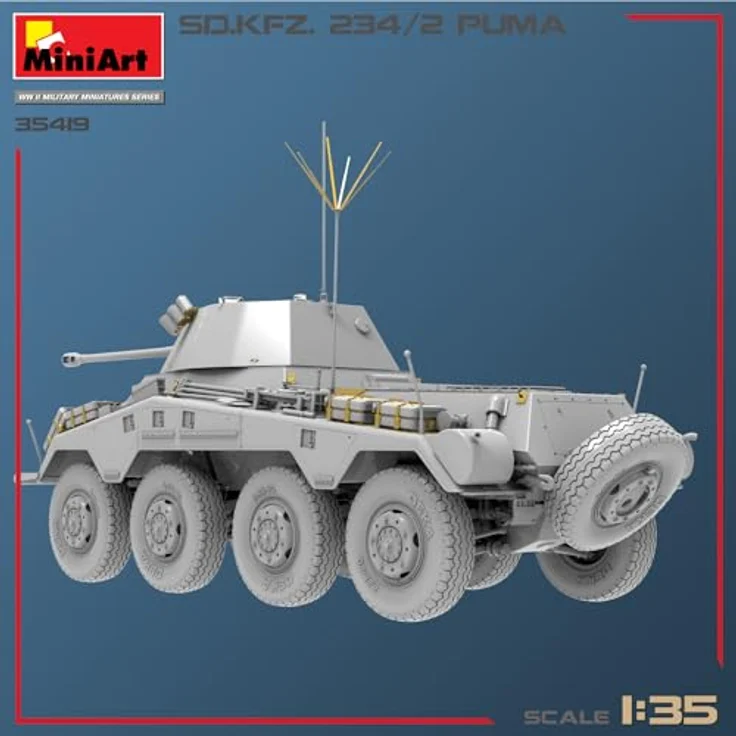 Other 1:35 Sd.Kfz.234/2 Puma, Modellfahrzeug mit beweglichen Kettengliedern und 6 Varianten-Optionen – Bild 9