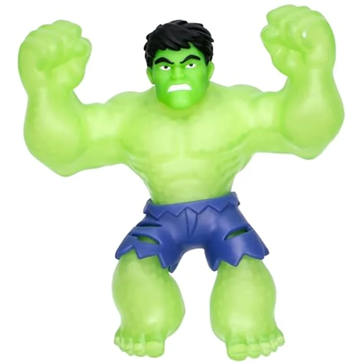 Heroes of Goo Jit Zu Hulk Glow Surge 11 cm, leuchtende und dehnbare Figurine mit Scrunchy-Textur, Marvel – Bild 1