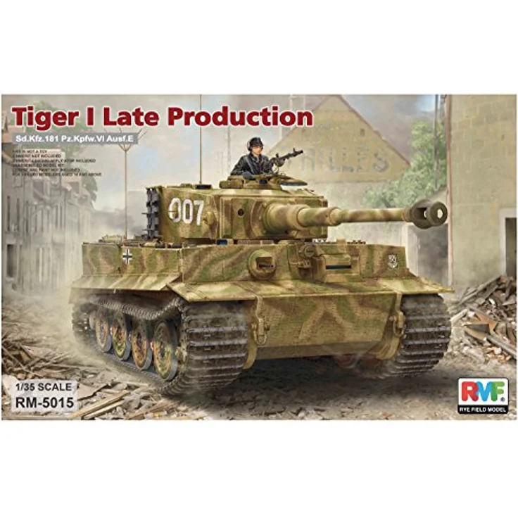 Rye Field Model Tiger I Spätproduktion, 1:35 Modellbausatz aus Kunststoff mit detaillierten Panzermerkmalen und Abziehbildern – Bild 8