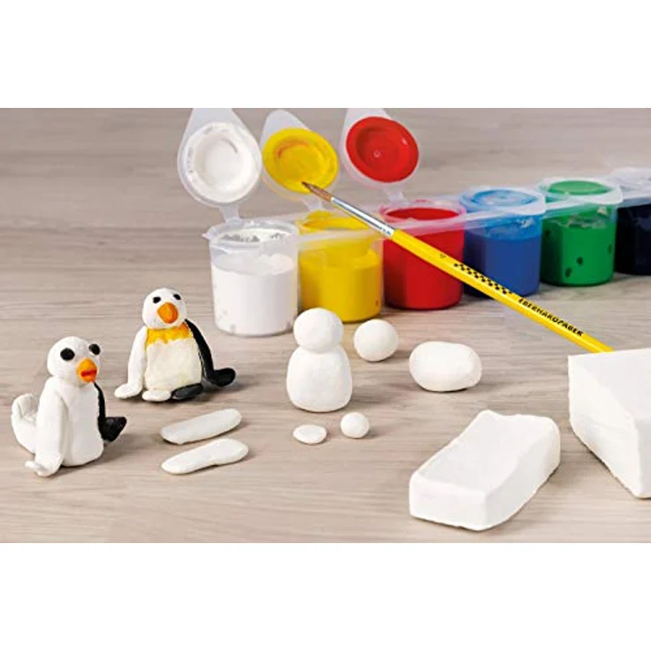 Eberhard Faber 570102 - EFAPlast Kids Modelliermasse in weiß, Inhalt 1 kg, lufthärtend, tonähnlich, kreatives Bastelvergnügen für kleine und große Künstler – Bild 3