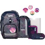 ergobag pack Set, ergonomischer Schulrucksack für 1. Klasse, 6-teilig, mit höhenverstellbarem Tragesystem, wasserdicht, inklusive Sportrucksack und gefülltem Federmäppchen