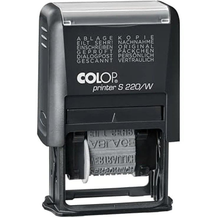 COLOP Textstempel Printer S 220/W N, selbstfärbend schwarz, 2,6 cm Abdruckbreite, ohne Logo – Bild 1
