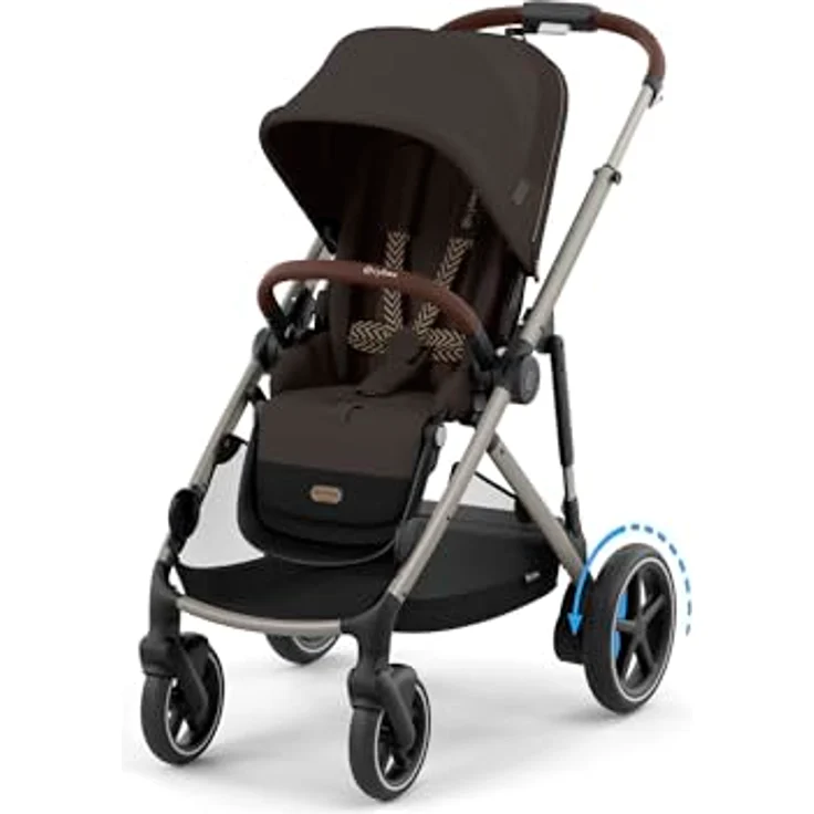 Cybex Gold Kinderwagen e-GAZELLE S, All-in-1-System mit E-Antrieb, 20+ Konfigurationen, ab Geburt bis 4 Jahre, max. 22 kg, Chocolate Brown – Bild 1