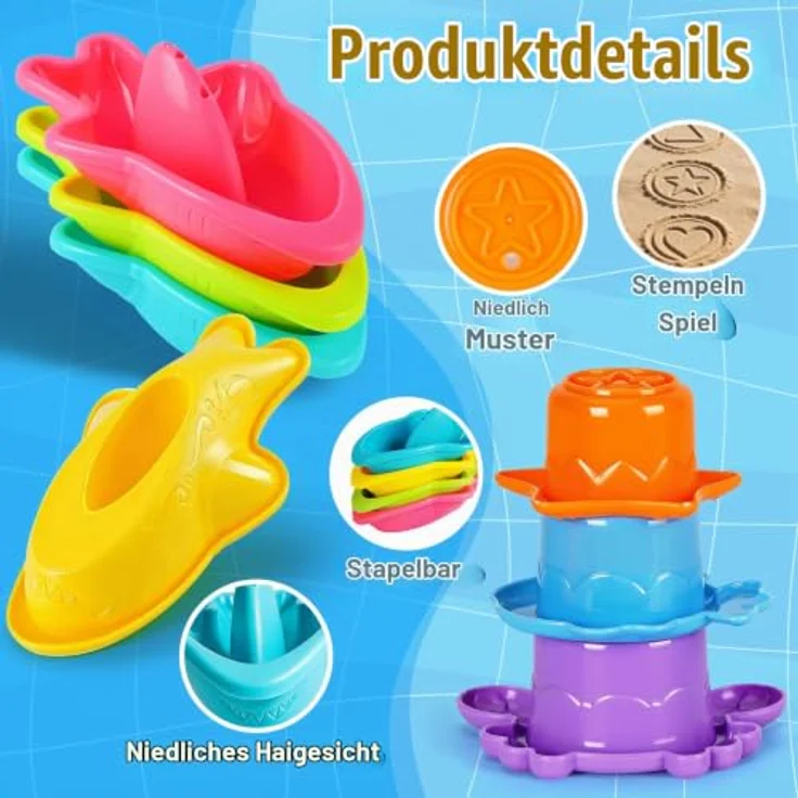CozyBomB Badewannenspielzeug & Poolspielzeug, BPA-freies Wasserspielzeug für Kinder ab 1 Jahr, ideal für Badewanne & Planschbecken, Outdoor Sandspielzeug, Geschenk für Jungen und Mädchen – Bild 4