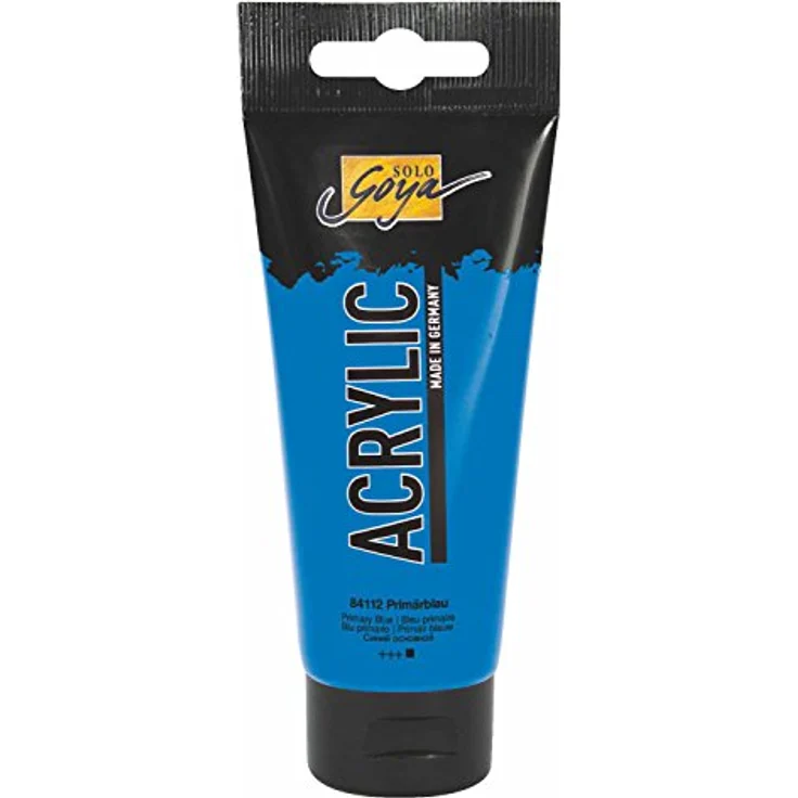 KREUL Solo Goya Acrylic 100 ml Tube, primärblau, wasserbasierte Acrylfarbe in Studienqualität, schnell matt trocknend, gut deckend, wasserfest – Bild 1