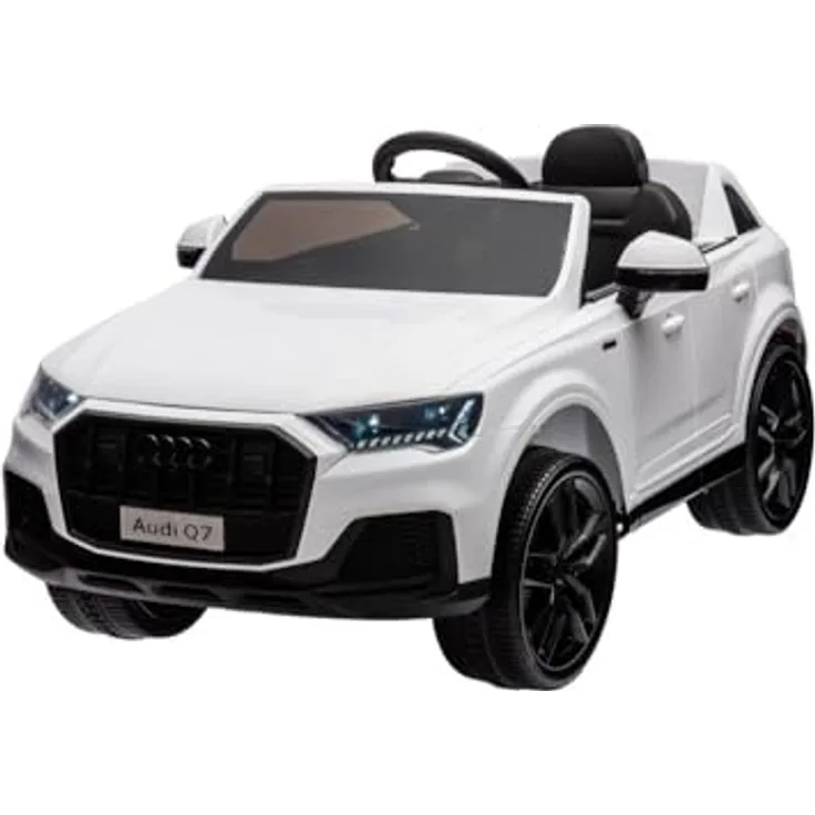 schnaeppchenmeile-online Elektro-Kinderauto Audi Q7, 2 Motoren, LED-Beleuchtung, Fernbedienung, Audio Modul, weiß