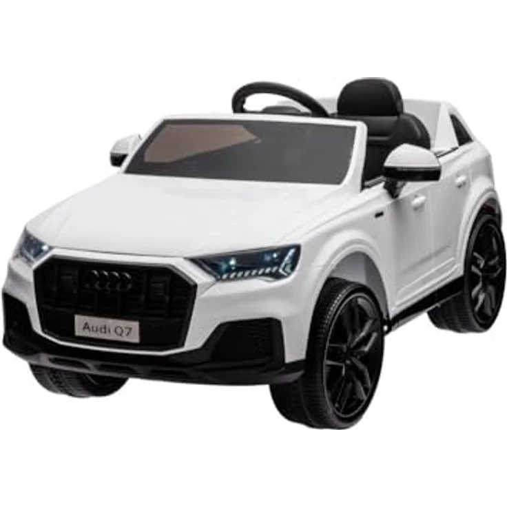schnaeppchenmeile-online Elektro-Kinderauto Audi Q7, 2 Motoren, LED-Beleuchtung, Fernbedienung, Audio Modul, weiß – Bild 1