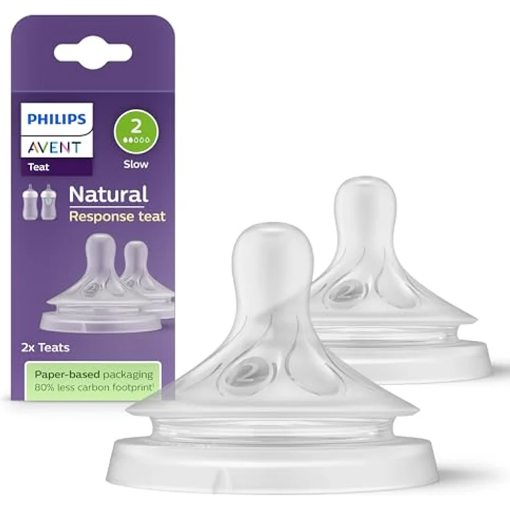 Philips Avent Natural Response Sauger – 2x Sauger für Babyflaschen mit Durchflussstärke 2, für Neugeborene ab 0 Monaten, BPA-frei (Modell SCY962/02) – Bild 2