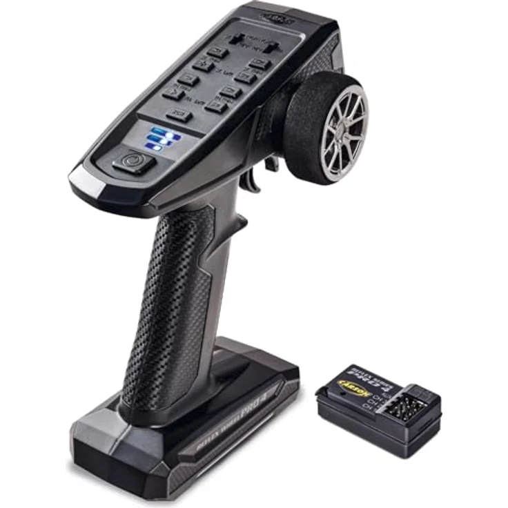 Carson 500500110 FS 3K Reflex Wheel Pro 4, 3-Kanal Fernsteuerung mit Trimmfunktion und wasserdichtem Nano-Empfänger, 2,4GHz – Bild 1