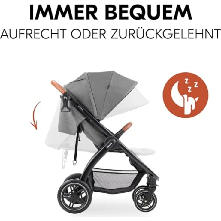Hauck Kinder-Buggy Uptown, Black Melange Grey, bis 22 kg belastbar, komfortabel und city-tauglich – Bild 5