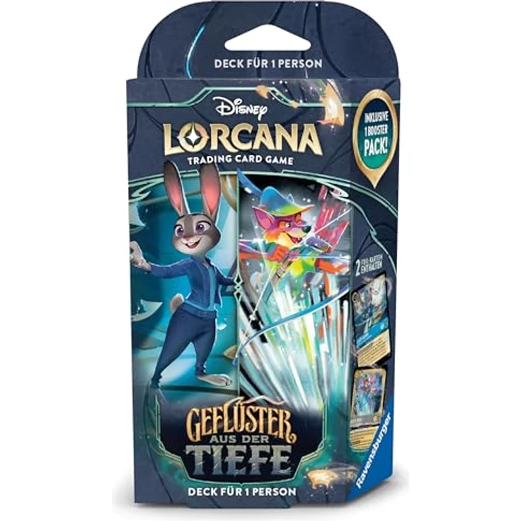 Ravensburger Disney Lorcana Trading Card Game: Geflüster aus der Tiefe - Einzelspieler Deck Saphir und Stahl, 60 Karten, inkl. Booster Pack – Bild 1