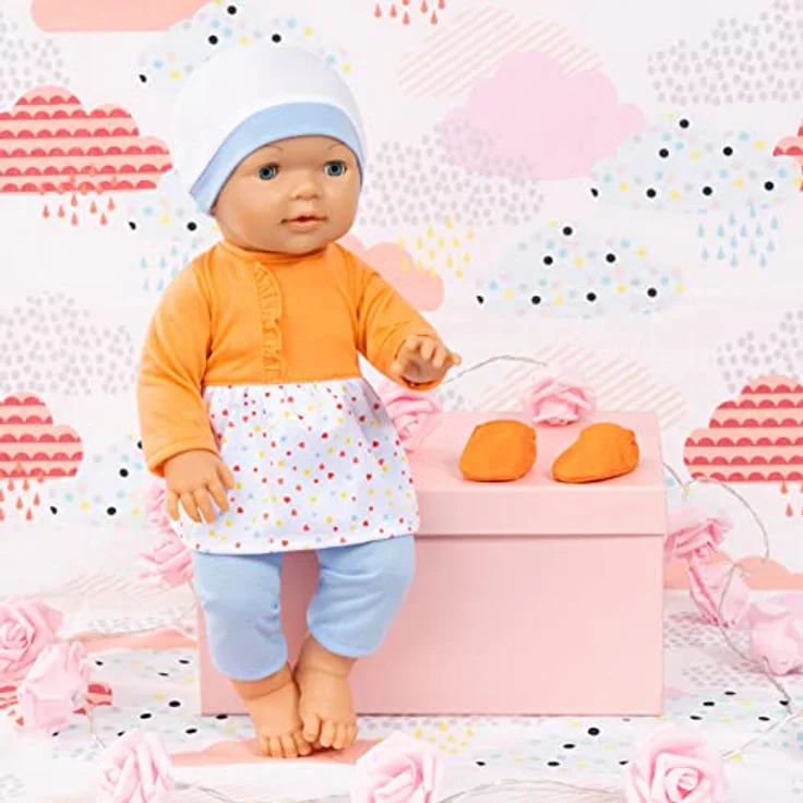 Bayer Puppenkleidung Kleid/Hose orange (Set, 5-tlg) - Fröhlicher Farbmix, leichtes Anziehen – Bild 5