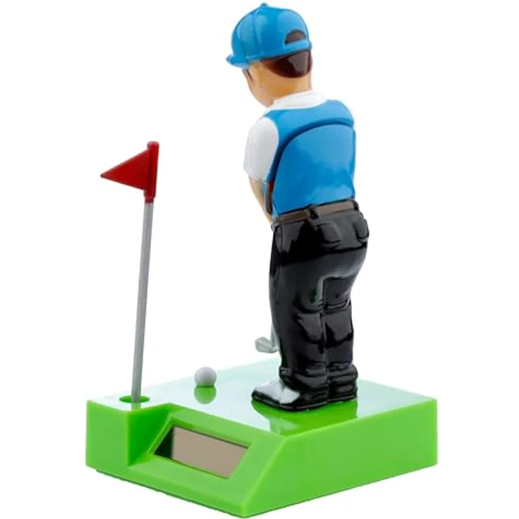 Puckator Golfspieler Solar Wackelfigur, grün/blau, 100 % Kunststoff, ca. 6 x 12,5 x 7 cm, in Geschenkverpackung – Bild 4