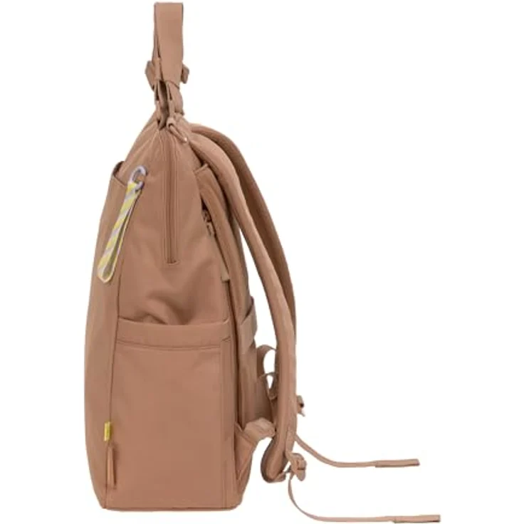 LÄSSIG Baby Wickelrucksack Wickeltasche mit Wickelunterlage, Kinderwagenbefestigung, Netztasche in almond – Bild 4