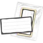 itenga 10x Buchetiketten, selbstklebende Schulheft Etiketten in Grau-Weiß, beschreibbar, 9x4,5 cm