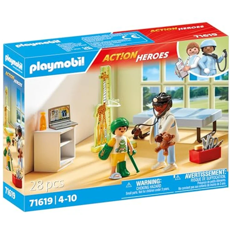 Playmobil® Konstruktions-Spielset Kinderarzt mit Teddybär (71619), Action Heroes, (28 St), Made in Europe – Bild 2