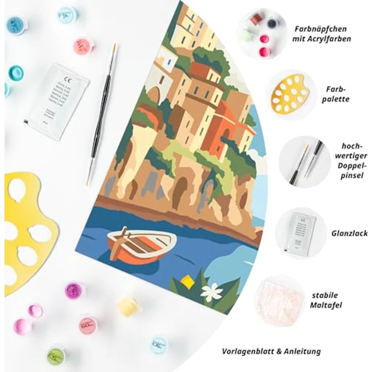 Ravensburger Malen nach Zahlen CreArt, Capri, für Erwachsene, mit leuchtenden Farben und glänzendem Lack, Made in Europe – Bild 5