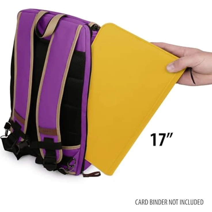 ENHANCE Designer Edition Sammelkarten-Rucksack – MTG-Decktasche mit Platz für Kartenordner und TCG-Deckbox-Aufbewahrung, kompatibel mit Magic The Gathering, Canvas-Look – Lila – Bild 5