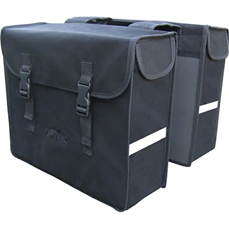 Greenlands Fahrradtasche Doppeltasche Gepäckträgertasche Segeltuch OT-3159 (33 Liter, Schwarz)