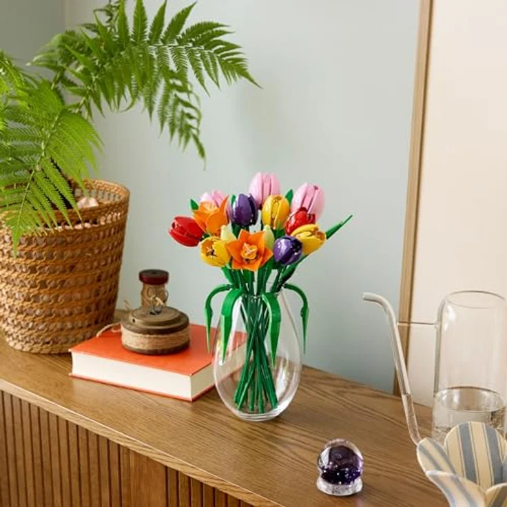 LEGO Botanicals Tulpenstrauß 11501, DIY Bastelset mit 14 künstlichen Tulpen in 5 Farben für Dekoration im Zuhause und Schreibtisch, ideales Geschenk für Frauen – Bild 3