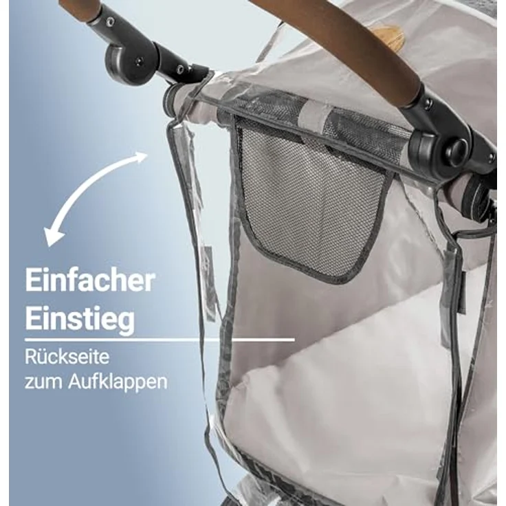 Zamboo Kinderwagen-Regenschutzhülle TOGfit, Universal Regenschutz für Hundebuggy Regenverdeck Hundewagen, wetterfest und atmungsaktiv, transparent - Preisvergleich – Bild 3