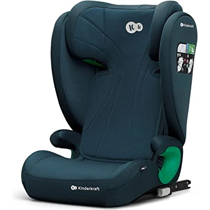 Kinderkraft Kinderautositz JUNIORFIX2, I-SIZE, Autokindersitz, Autositz, Kindersitz mit Isofix, Gruppe 2/3 15-36kg, Einstellbare Rückenlehne und Kopfstütze, Blau – Bild 2
