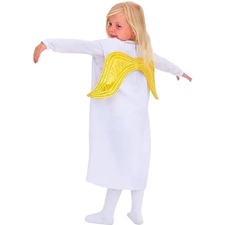 Betzold Engel Kinder-Kostüm, Theater Fasching Krippenspiel, Größe 104-128, Polyester, mit Heiligenschein