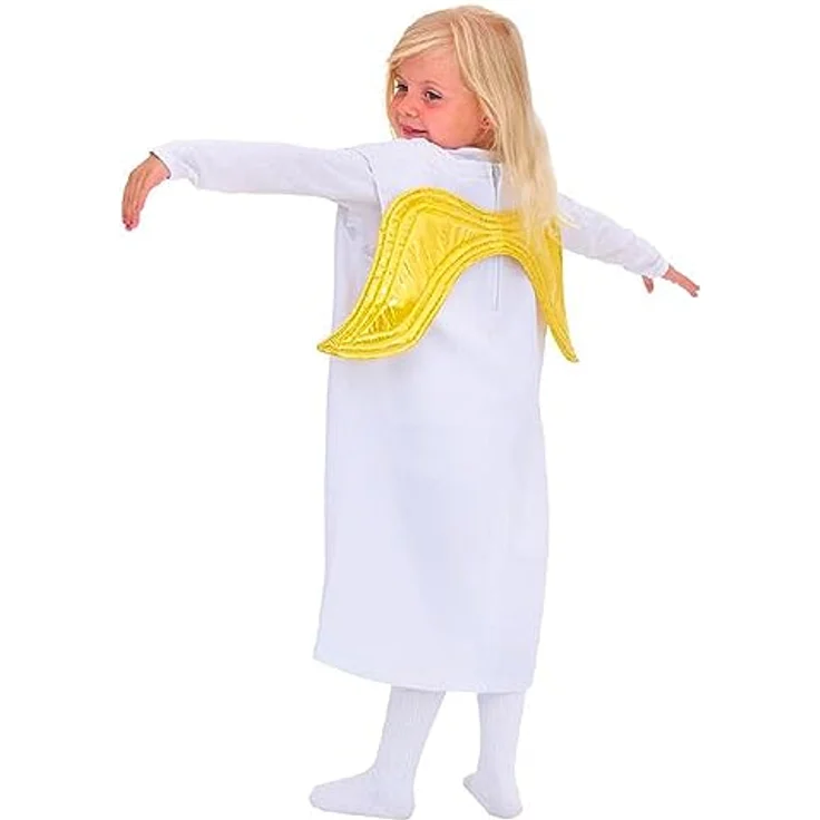 Betzold Engel Kinder-Kostüm, Theater Fasching Krippenspiel, Größe 104-128, Polyester, mit Heiligenschein