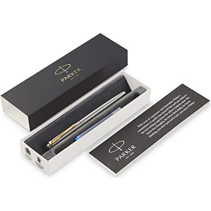 Parker Füllhalter Jotter Core, Edelstahl Gold - Chromzierteile Feder M Geschenkbox – Bild 4
