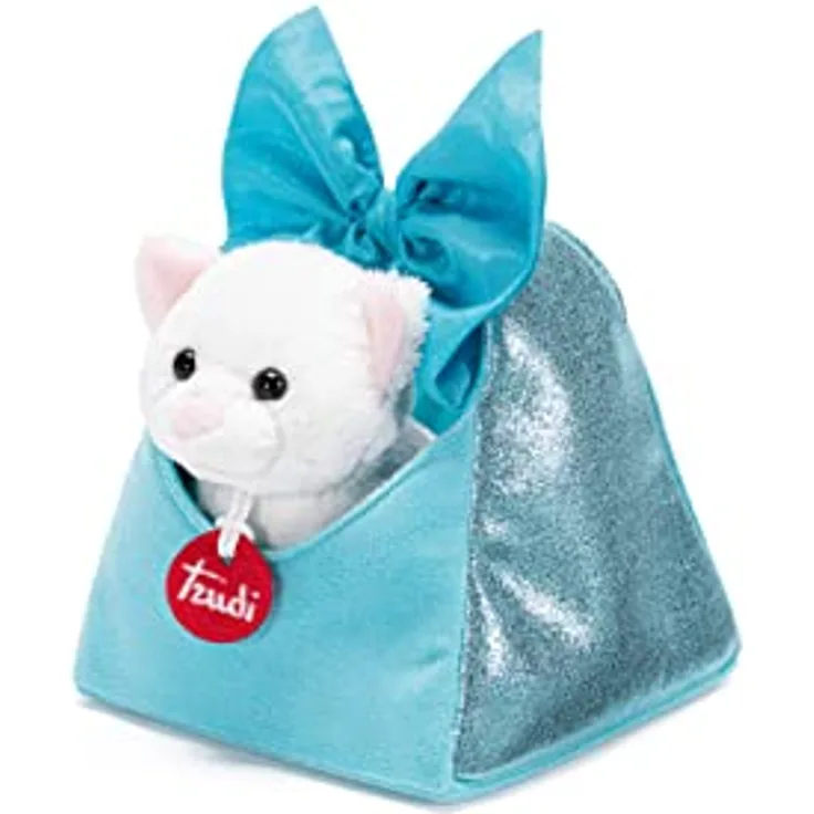 Trudi 29622 Katze Schleifetasche, weiß und blau