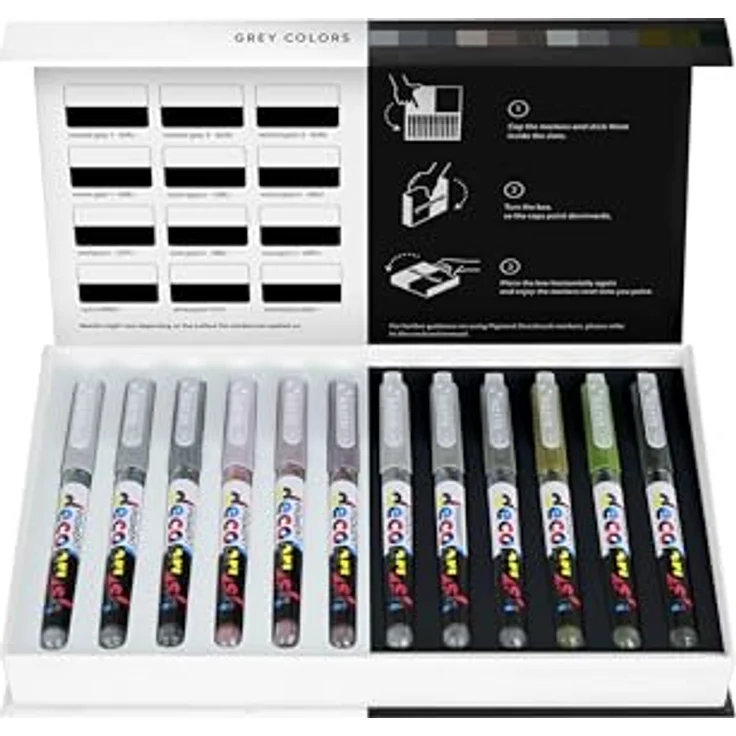 Karin KARIN PIGMENT Decobrush Grey Colors Collection, Deckende Wasserfarben Brushmarker mit flexibler Spitze, lichtecht und permanent – Bild 1