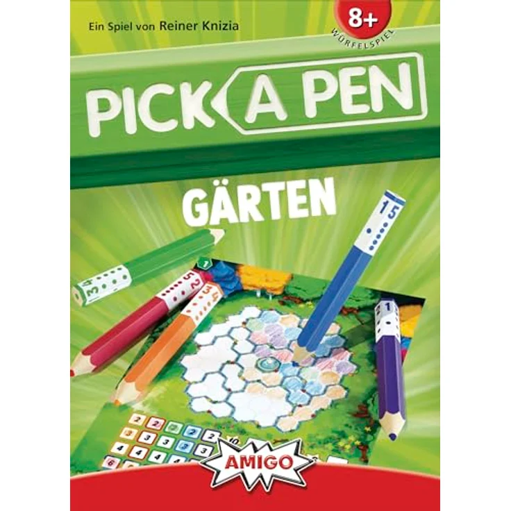 AMIGO 02410 Pick a Pen: Gärten, bunt - Roll & Write Brettspiel von Reiner Knizia, ab 8 Jahre, 2-4 Spieler – Bild 2