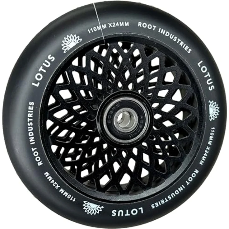 Root Industries Lotus Stunt-Scooter Rolle 110mm Schwarz/PU Schwarz - Leichtgewichtige Hollowcore Räder mit perforiertem Kern – Bild 5
