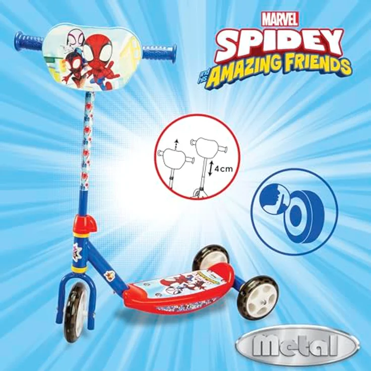 Smoby - Spidey Kinderroller - 3 Räder - Höhenverstellbarer Lenker - rutschfeste Trittfläche - Stabile Konstruktion - Leicht & transportierbar - Ab 3 Jahren – Bild 2