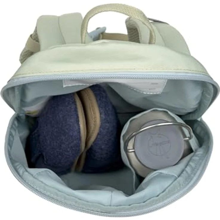 LÄSSIG Kleiner Kinderrucksack für Kita, Krippenrucksack mit Brustgurt, 3,5 Liter, wasserabweisend, Cloud light khaki – Bild 4