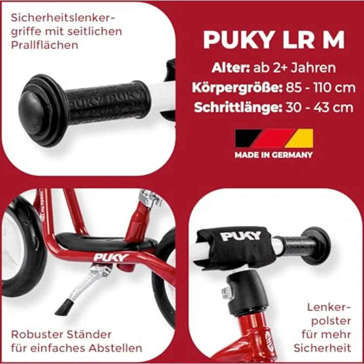 PUKY LR M Chilli Red Laufrad ab 2 Jahre | Kinderspielzeug | Balance Bike | Höhenverstellbarer Lenker & Sattel – Bild 3