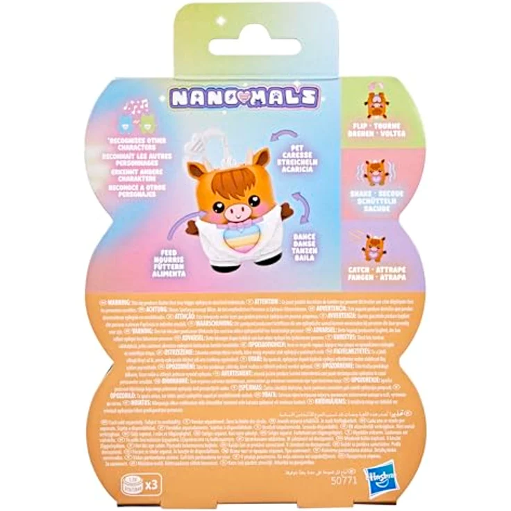 Nano-Mals Hasbro Cowbert Hochlandrind, elektronisches Fidget-Tierchen mit farbwechselnder Herzanzeige und ansteckbarem Smoking-Outfit – Bild 9