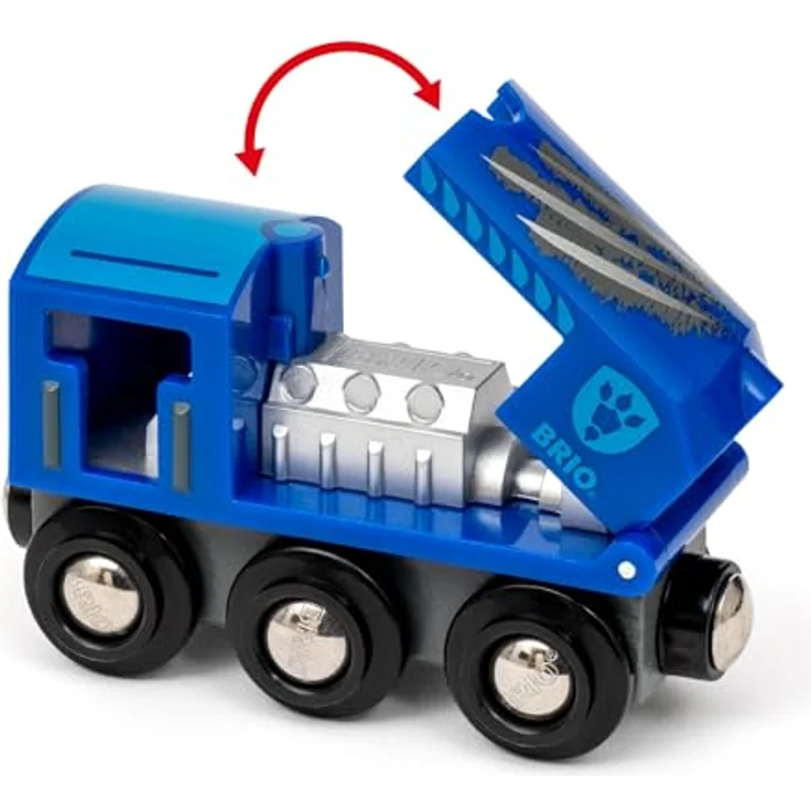 BRIO® Spielzeug-Zug BRIO® WORLD - Sondereditionszug (2025) mit blauer Triceratops-Figur und glänzendem Finish in Silber und Blau – Bild 7
