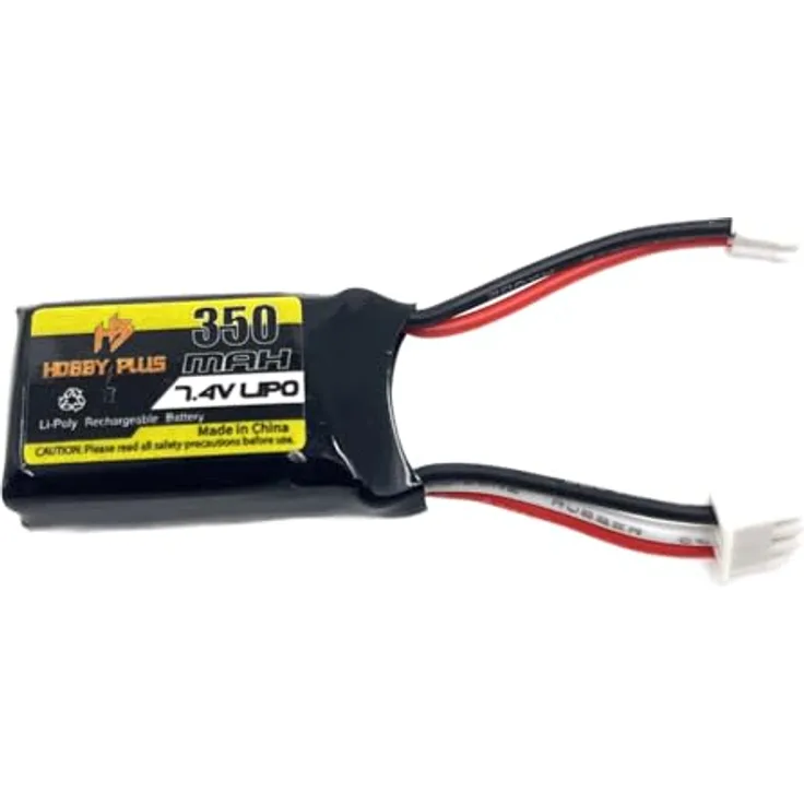 HOBBYPLUS LiPo Akku 7,4 V 350 mAh für Speck B 1/24 RC Buggy, JST-XH Stecker, kompakte Größe 35mm × 19mm × 13mm