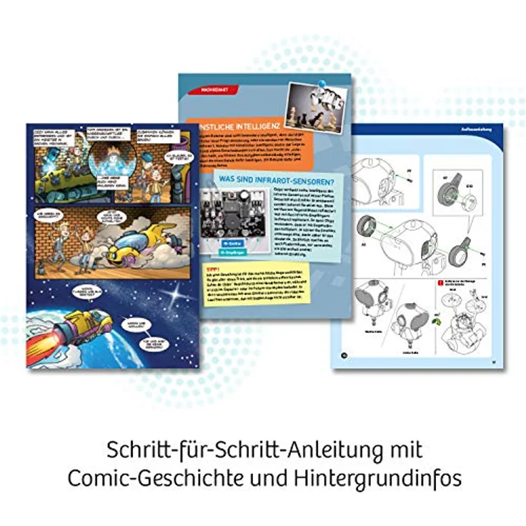 KOSMOS 617127 Chipz - Dein intelligenter Roboter, mit mehrsprachiger Anleitung, für Kinder ab 8 - 14 Jahre, folgt Bewegungen, weicht Hindernissen aus, Licht- und Soundeffekte, Roboter-Spielzeug – Bild 7