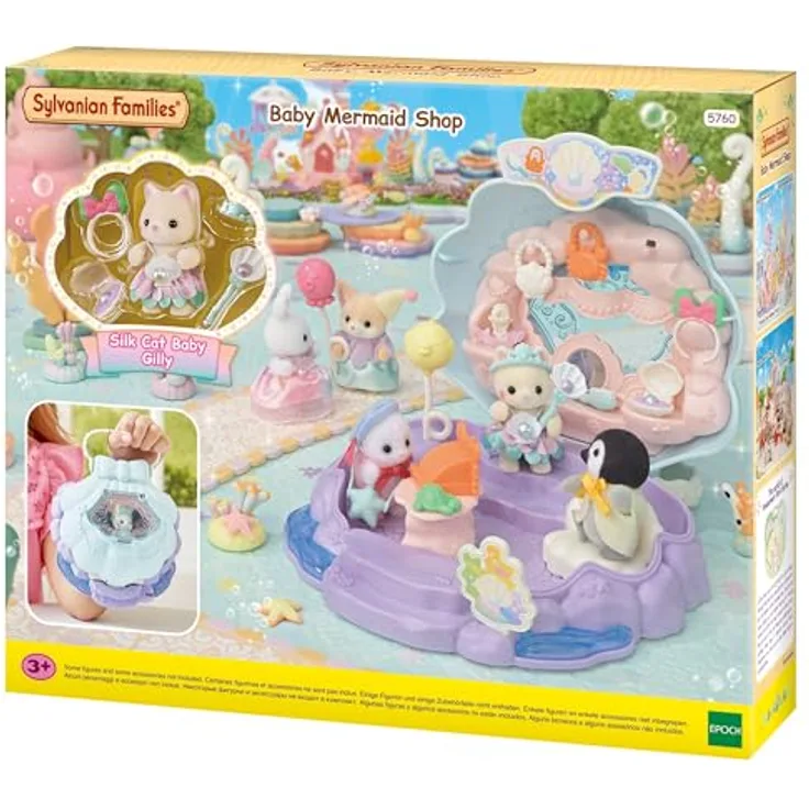 Sylvanian Families Baby Meerjungfrauen Boutique, Spielset mit Figur für Kinder, 5760