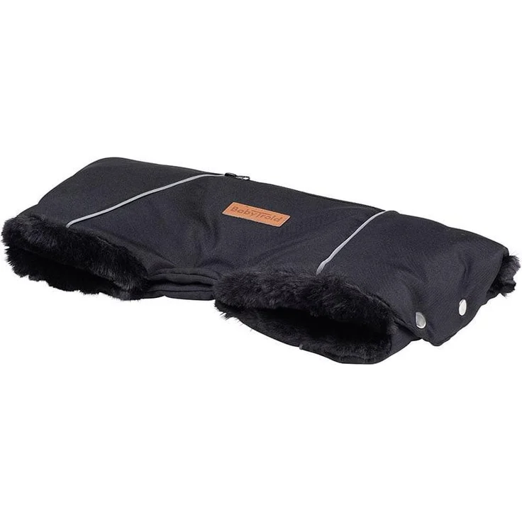 Babytrold Hand Muff für Kinderwagen, schmutz- und wasserabweisend, mit weichem Fellfutter, schwarz (16-17S)
